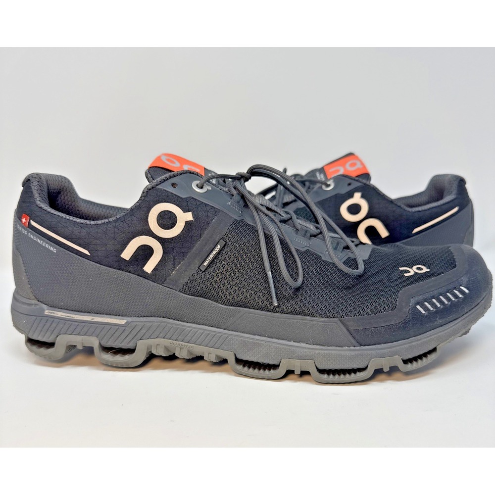 On Shoes Mens Size 12 Black Trail Running Hiking Mesh Sneaker Lace Up Low Top